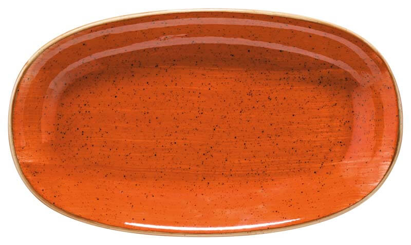 Bonna Aura Terracotta Gourmet Oval plate 19x11cm orange - 12 pcs.