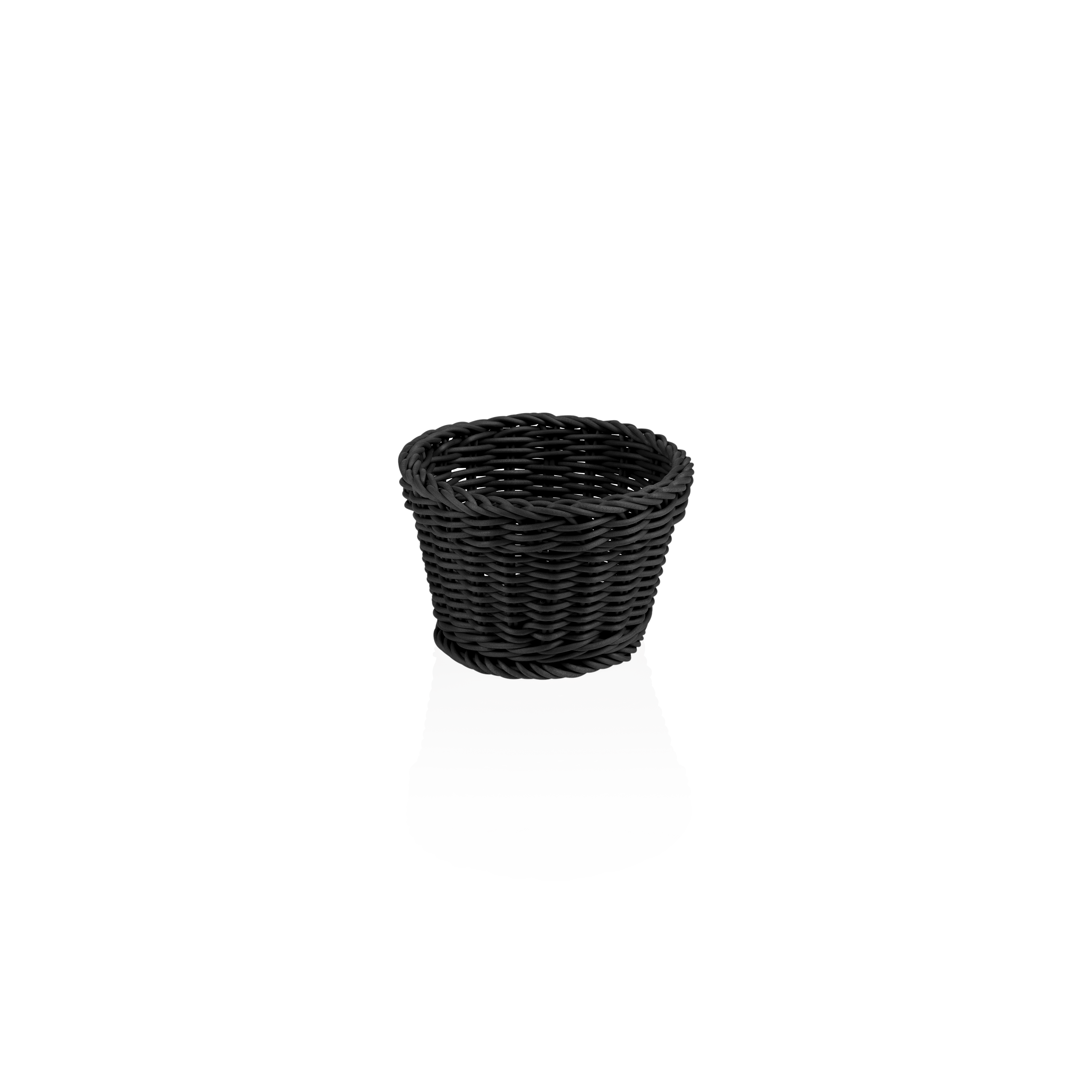 Round basket, black polypropylene - 13x10cm Round basket, black polypropylene - 13x10cm