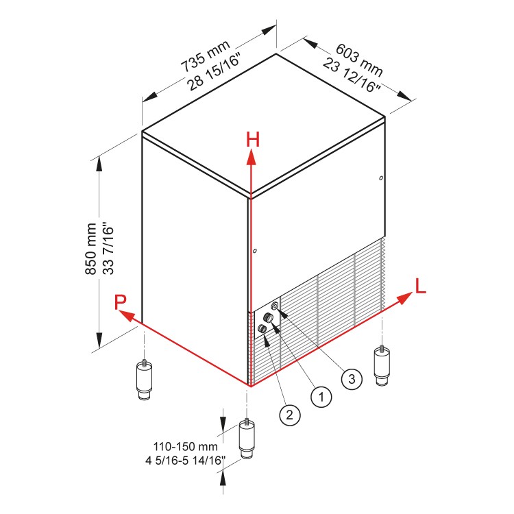 Brema Ice Cube Maker CB Series 640A HC  B-QUBE DP - Cubes (72 kg)
