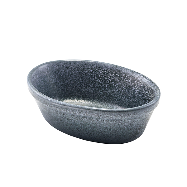 Oval pie dish Forge stoneware graphite gray – 16 cm (6 pcs.)