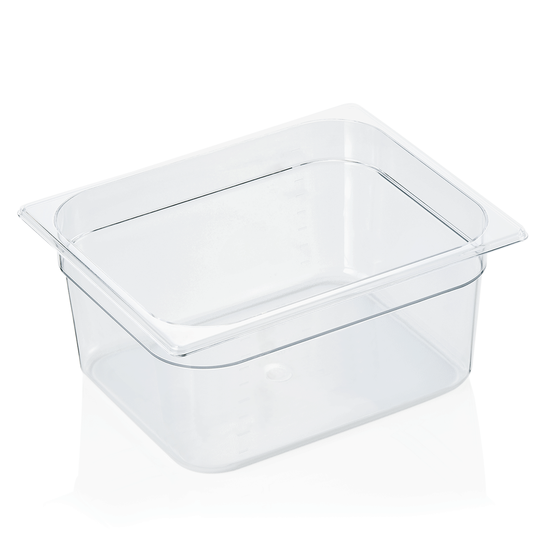 GN 1/2 container with scale, polycarbonate transparent - H 15cm (GN 94 series)