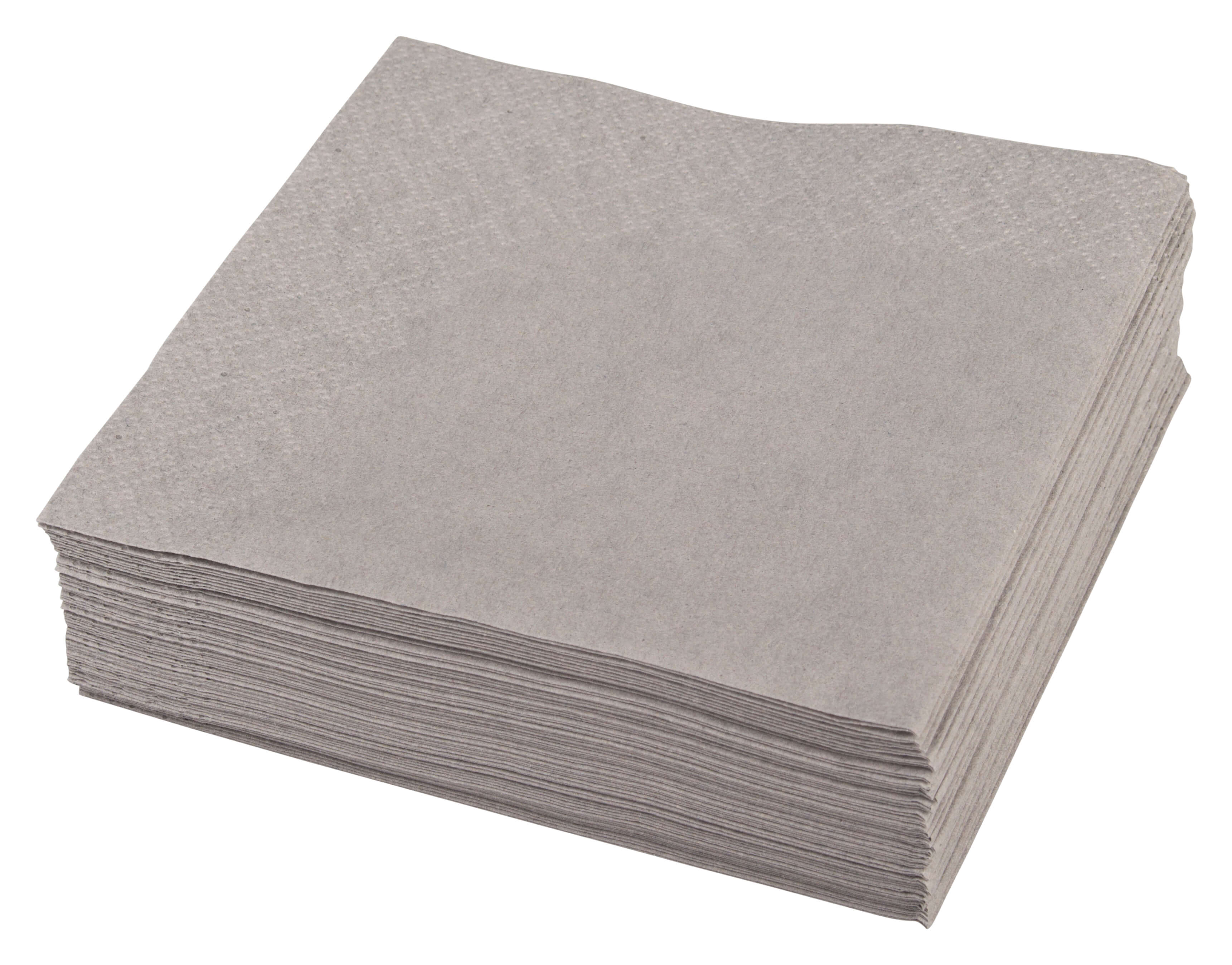 Cocktail napkins, 24x24cm, 1/4 fold, 2-layers - grey (300 pcs.)