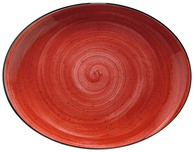 Bonna Aura Passion Moove Oval plate 31x24cm red - 6 pcs.