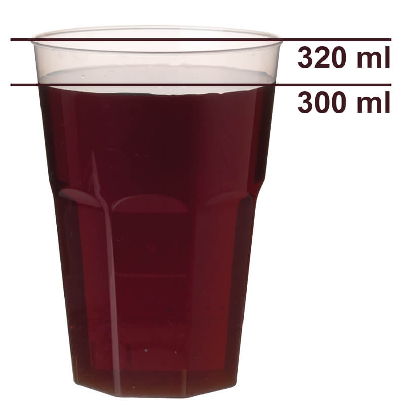 Plastic cups re-usable, light, polypropylene - 320ml, 0,3l CM (30 pcs.)