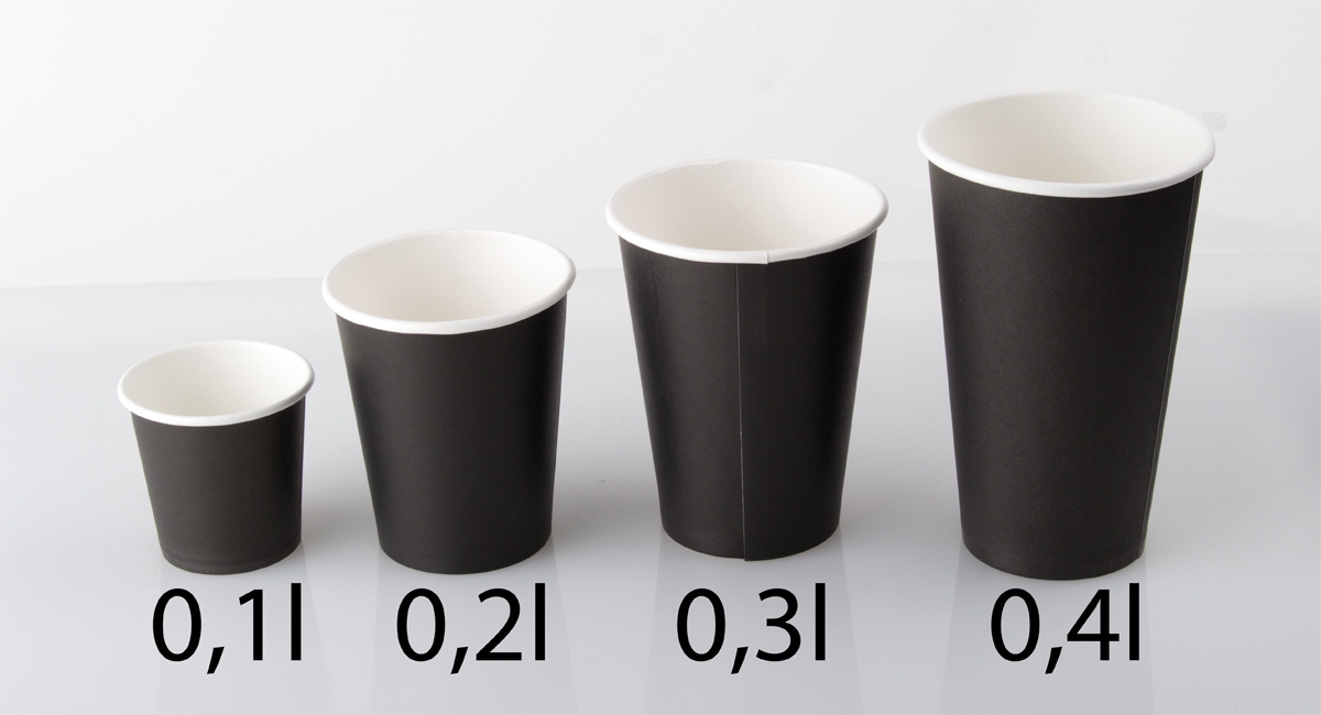 Coffee cups Fiesta, paper, black - 0,4l (50 pcs.)