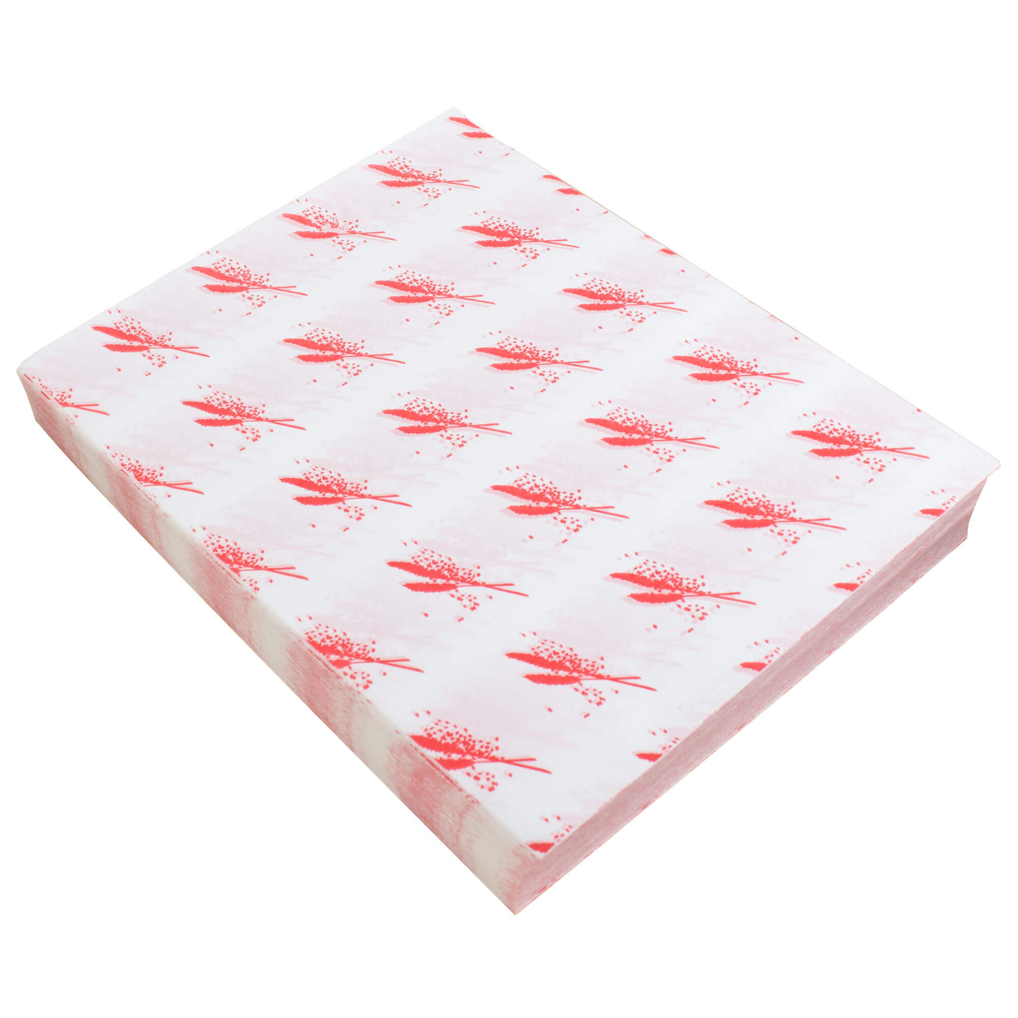 Grease-proof paper, red straw design - 25x32cm (1000 pcs.)