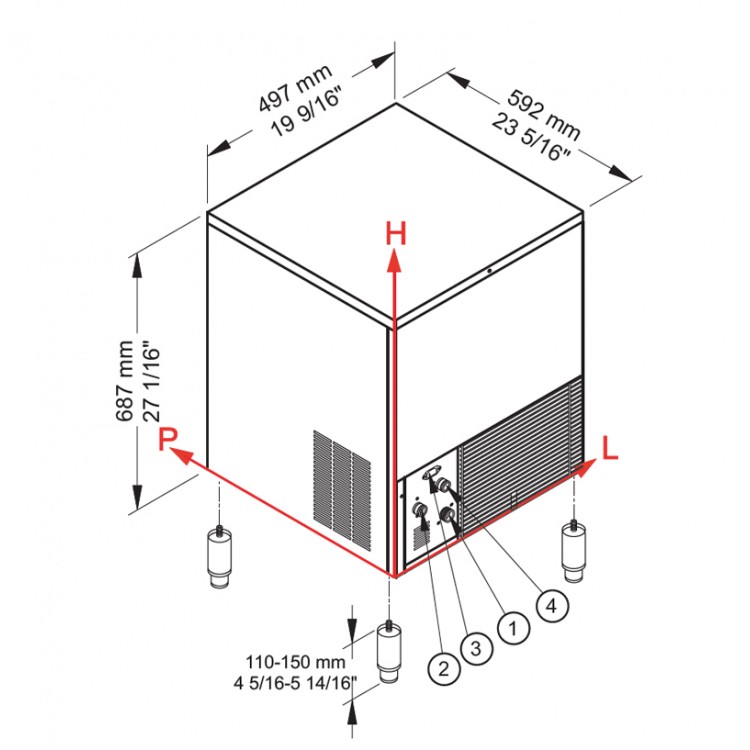Brema Ice Cube Maker CB Series 416A HC - Ice Cone (42 kg) Brema Ice Cube Maker CB Series 416A HC - Ice Cone (42 kg)