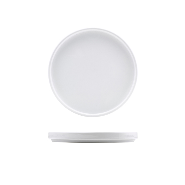 Presentation plate with low rim white porcelain – 20 cm (6 pcs.)