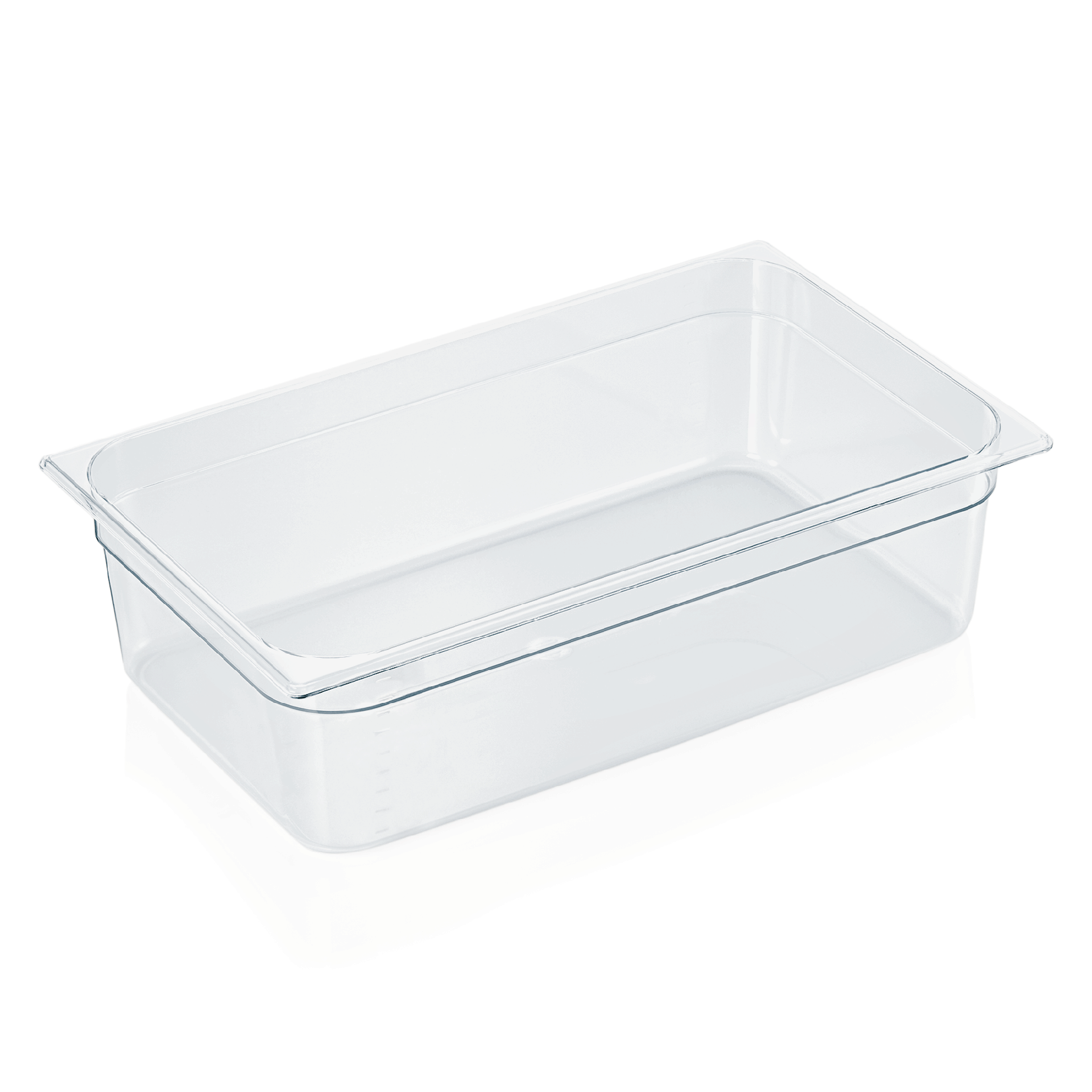 GN 1/1 container with scale, polycarbonate transparent - H 15cm (GN 94 series)