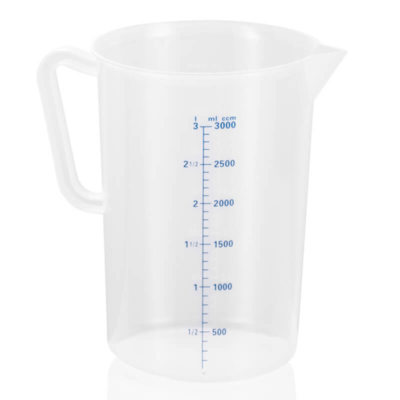 Measuring cup with 100ml scale, polypropylene - 3 liter Measuring cup with 100ml scale, polypropylene - 3 liter