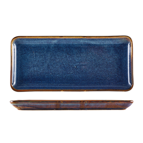 Narrow rectangular platter Terra Aqua Blue – 36 × 16,5 cm (3 pcs.)