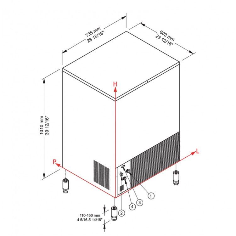 Brema Ice Cube Maker CB Series 955A HC - Ice Cone (95 kg) Brema Ice Cube Maker CB Series 955A HC - Ice Cone (95 kg)