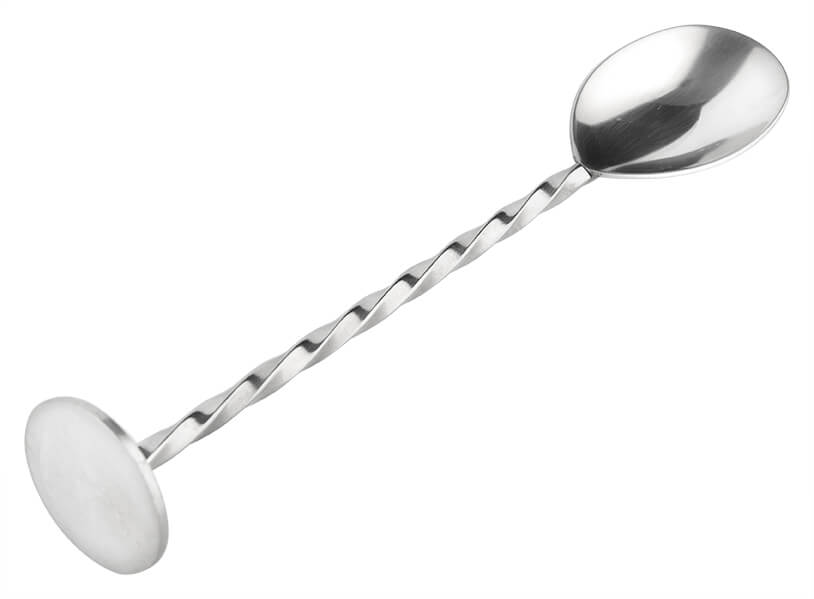 G&T bar spoon with Disc, twisted, stainless steel - 15cm