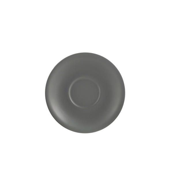 Saucer porcelain matte gray – 16 cm (6 pcs.)