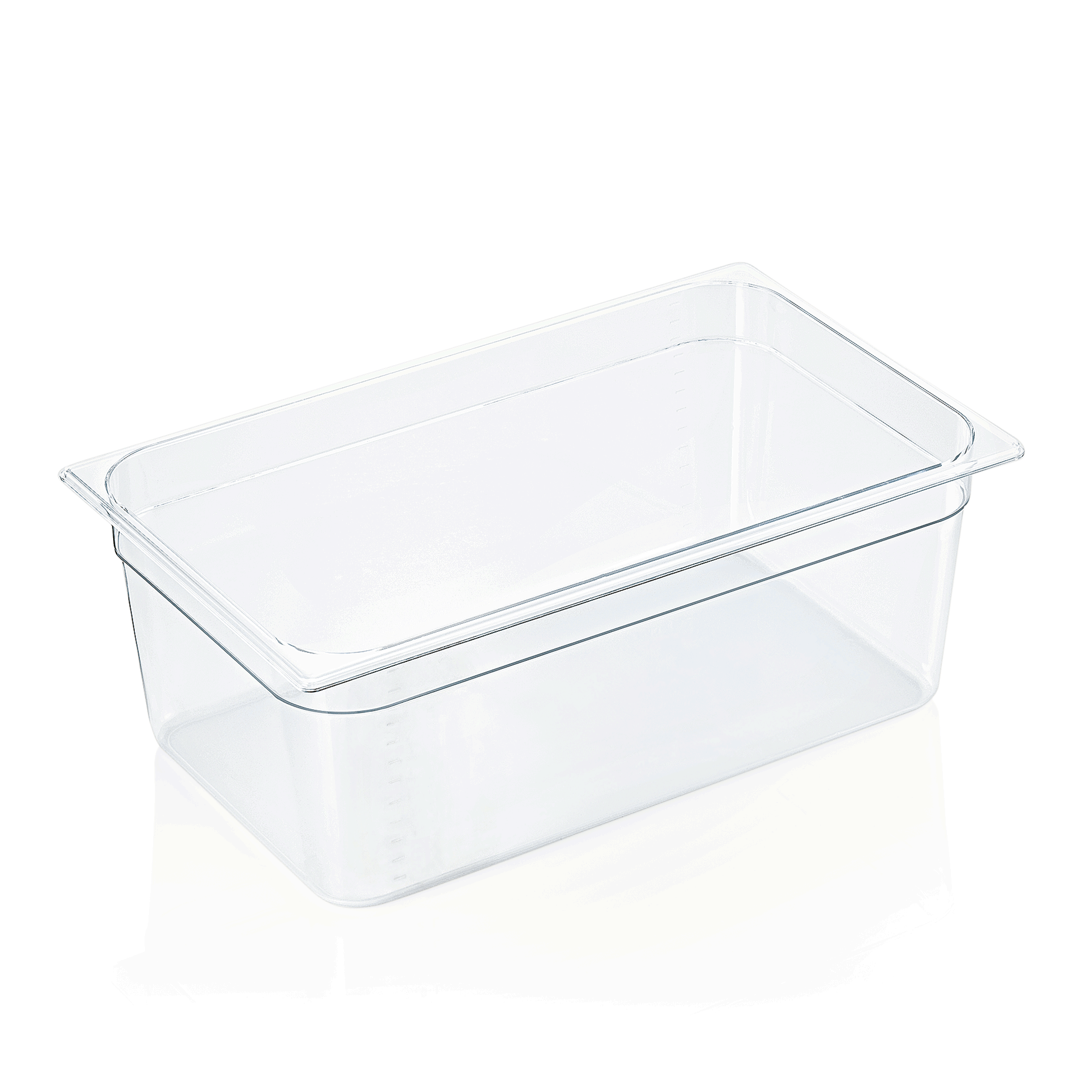 GN 1/1 container with scale, polycarbonate transparent - H 20cm (GN 94 series)