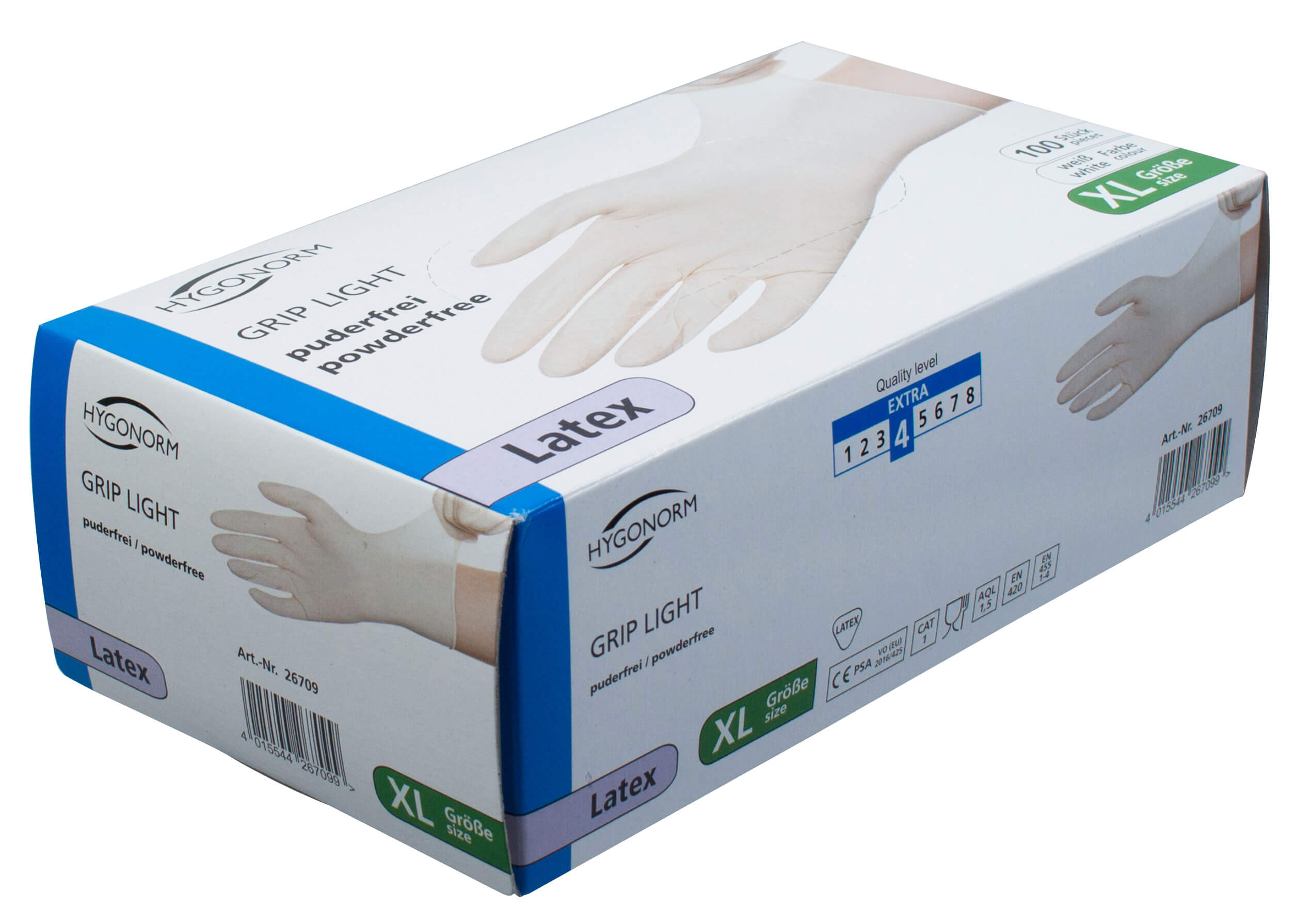Latex gloves white, powder-free - XL (100 pcs.)
