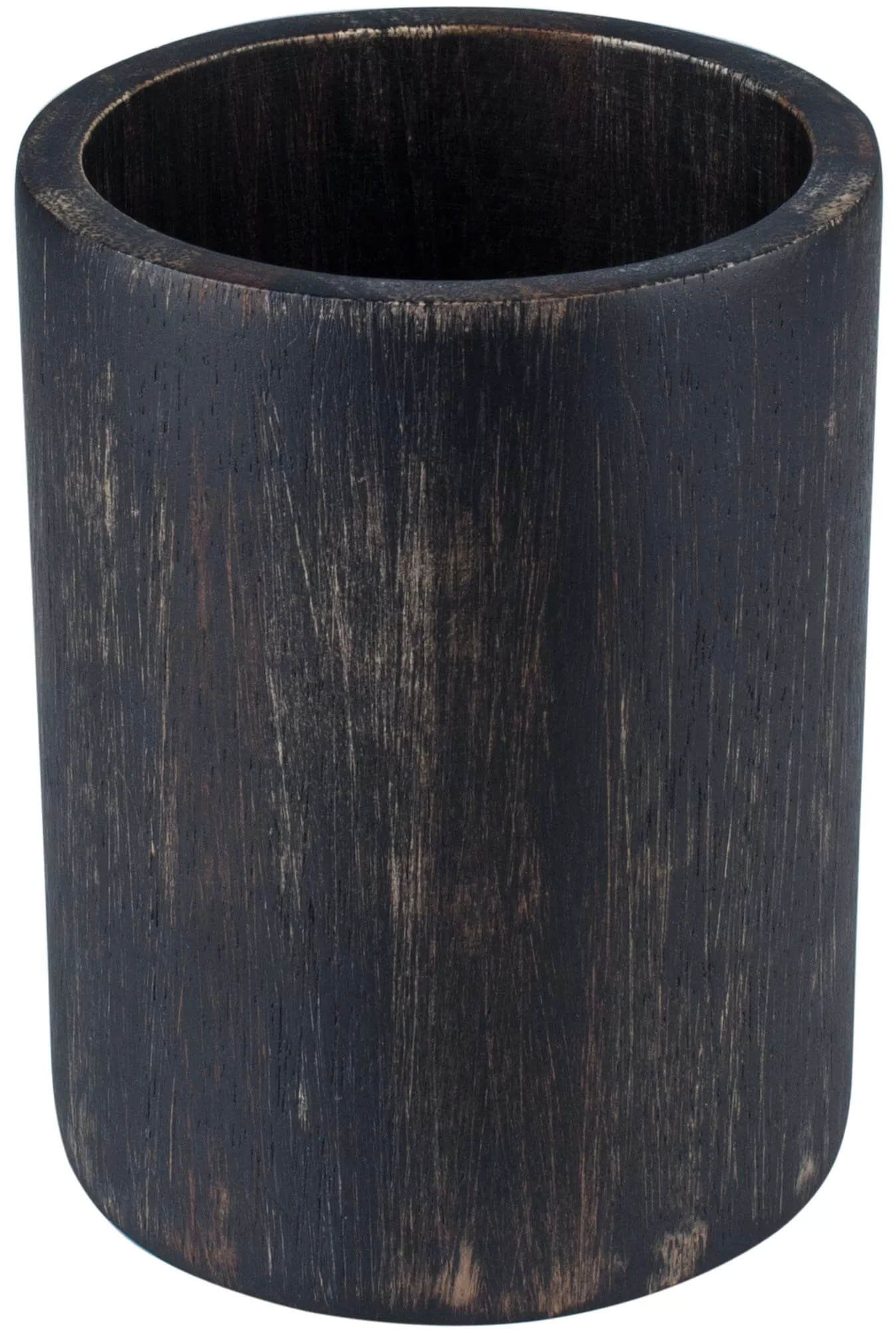 Cutlery holder acacia wood black/washed - 10x13,2cm Cutlery holder acacia wood black/washed - 10x13,2cm