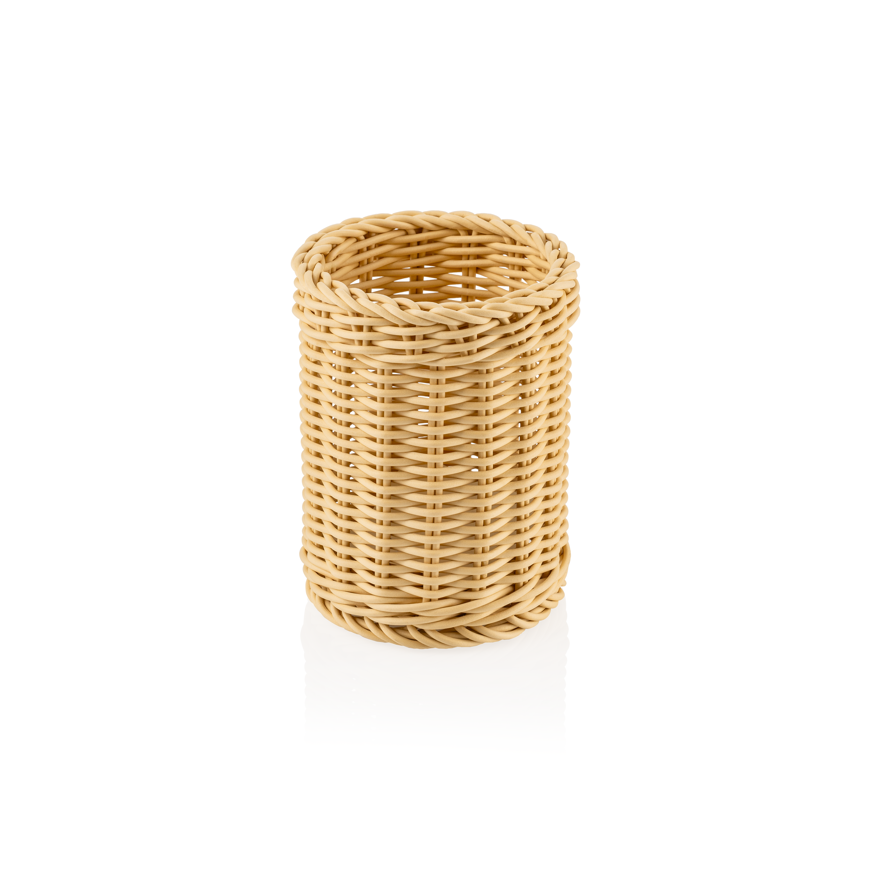 Cutlery basket cylinder, polypropylene light beige - 12x15cm