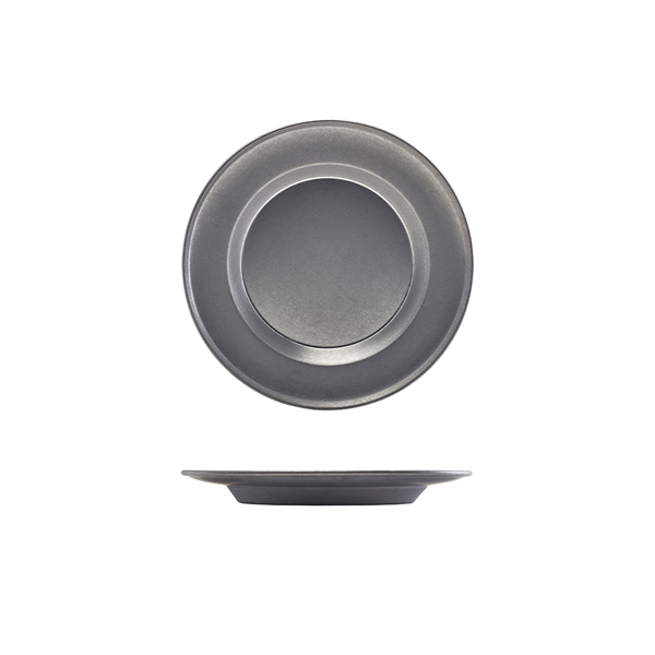 Winged plate, stainless steel vintage, deep - 26cm