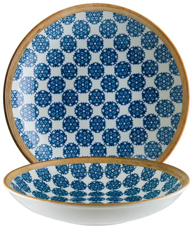 Bonna Lotus Bloom Deep plate 23cm blue - 6 pcs. Bonna Lotus Bloom Deep plate 23cm blue - 6 pcs.