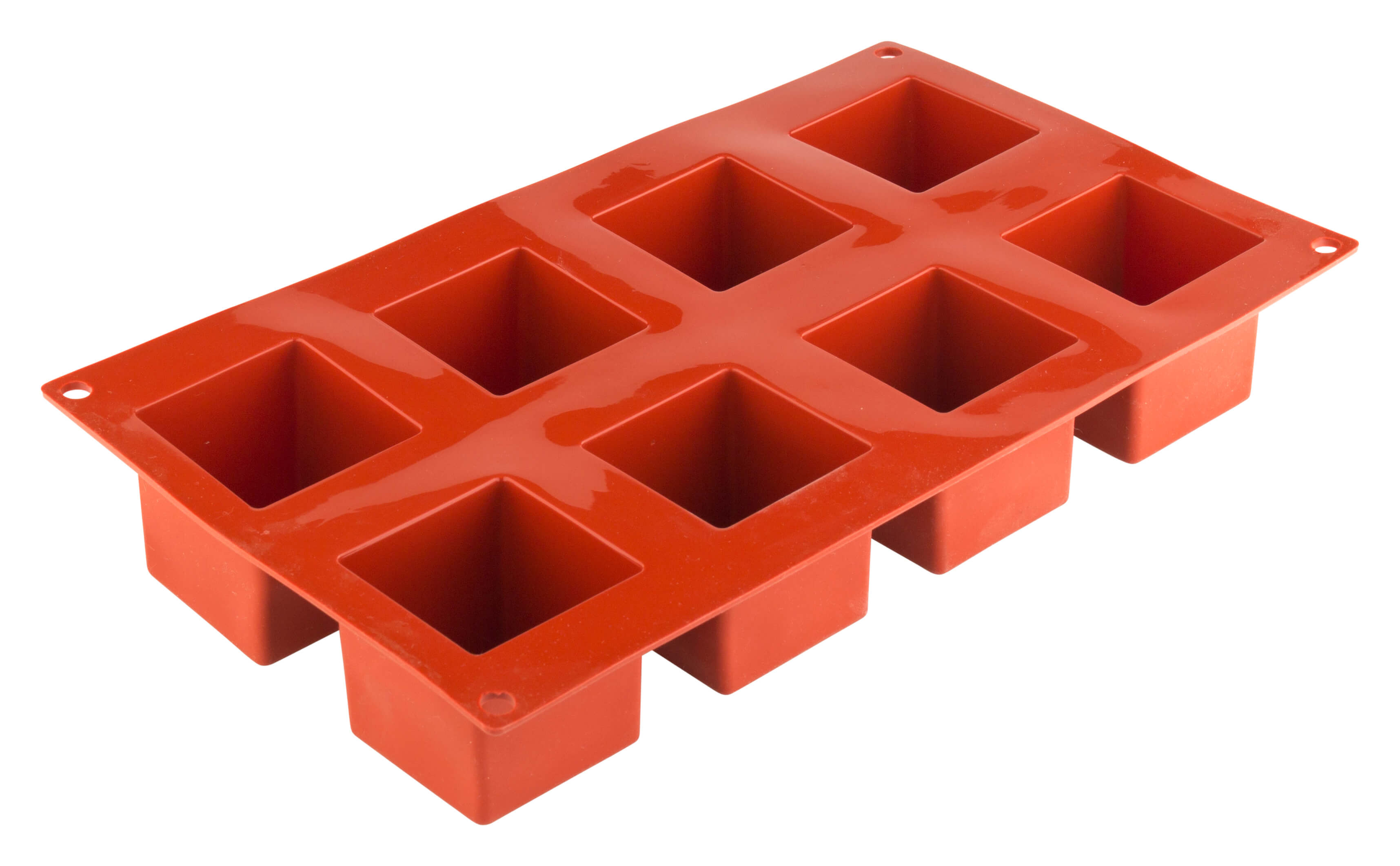 Ice tray, silicone, 8 cubes (5cm) - red