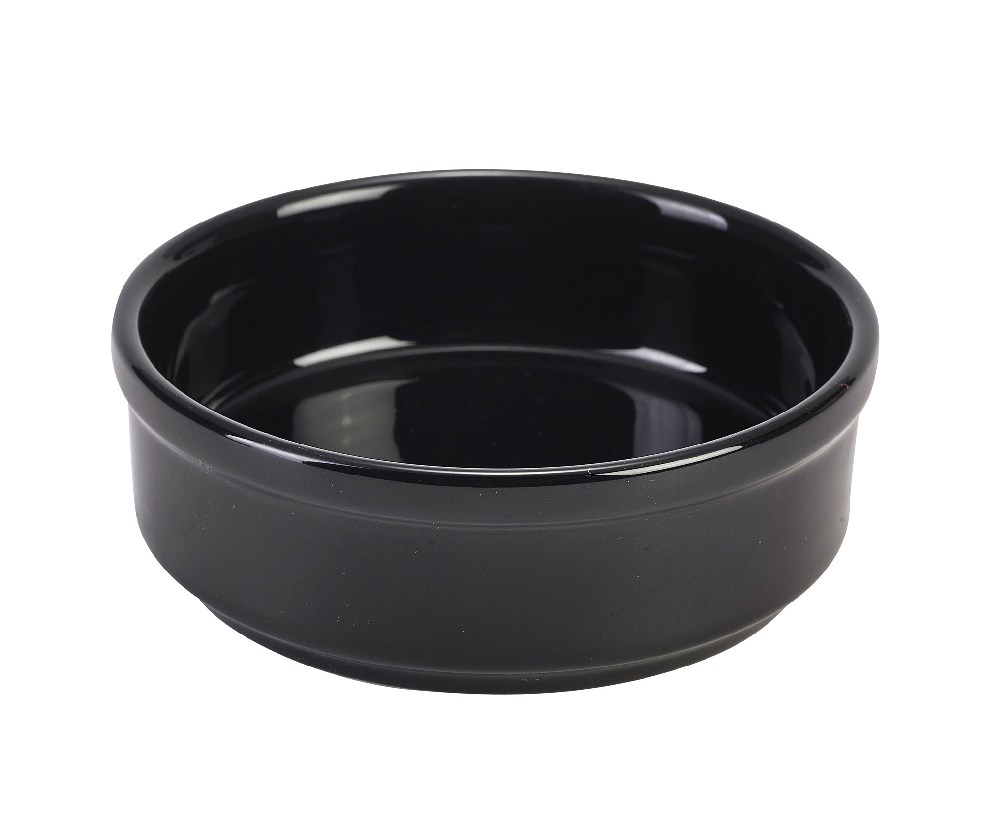 Porcelain round dish, black - 140ml (6 pcs.)