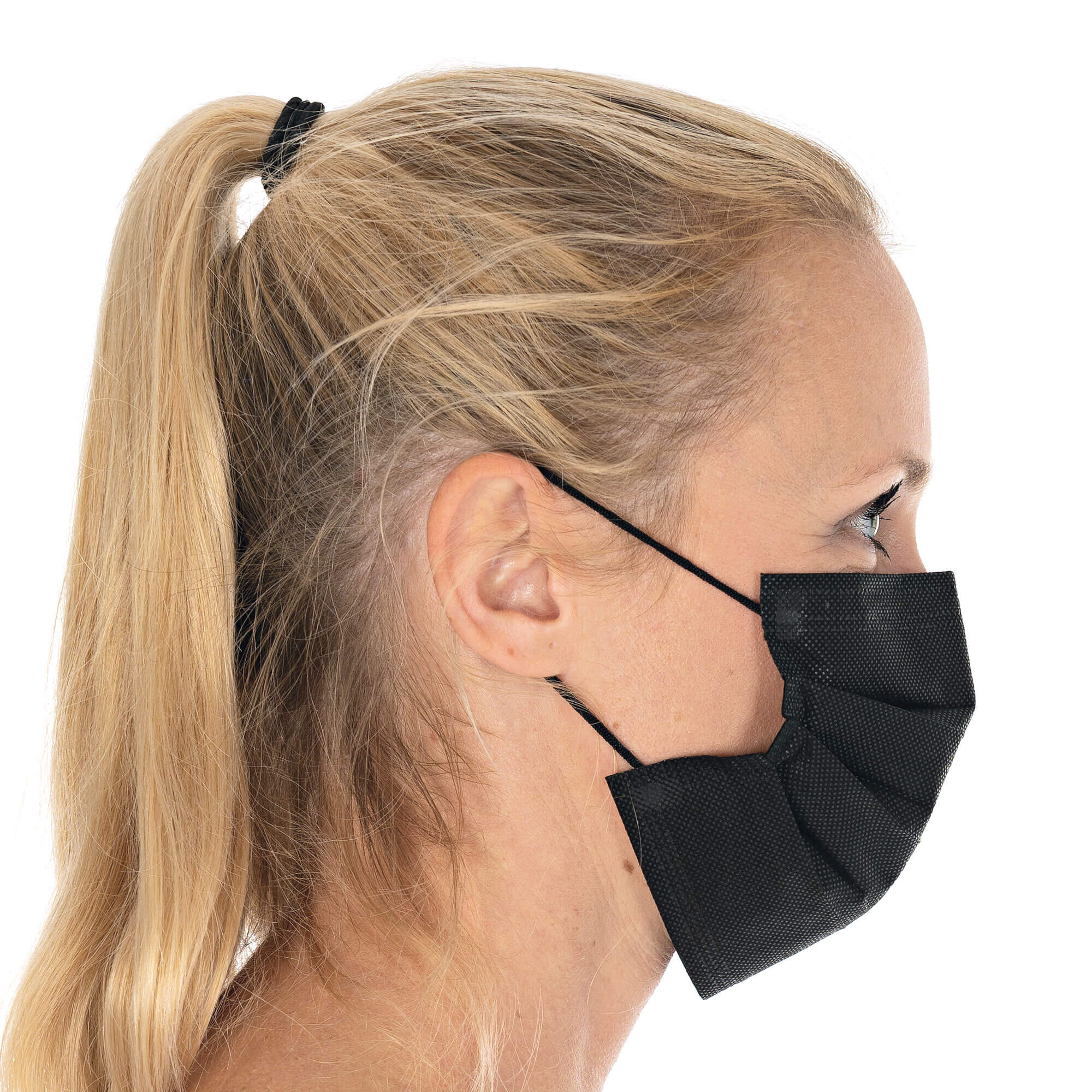 Face covering / Medical mask, 3 ply, type II (98%), PP - black (50 pcs.)