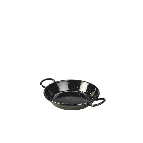 Mini paella pan, black enamel - 12cm (6 pcs.)