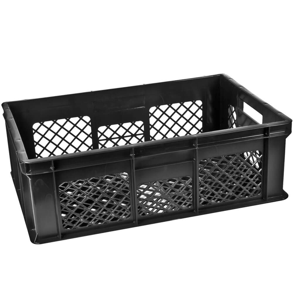 Glass standard container, black, perforated - 184mm