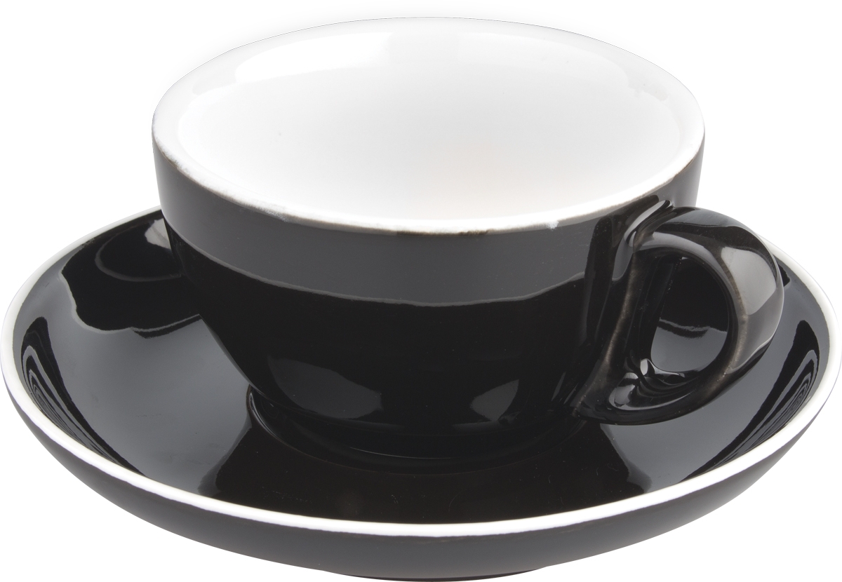 Saucer Cappuccino Cup Italia Black, black and white - 15cm