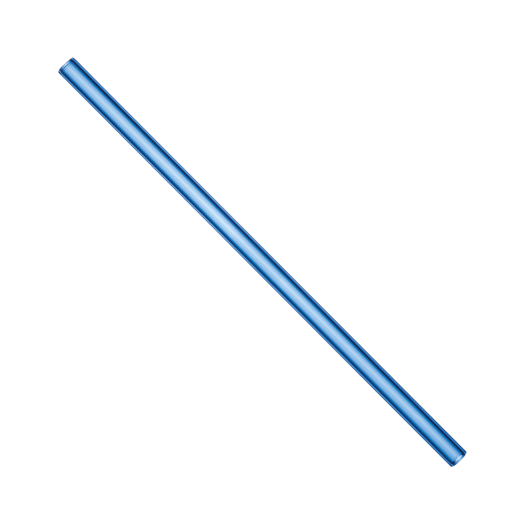 Glass drinking straws (200x8mm) - blue (50 pcs. + 3 brushes)
