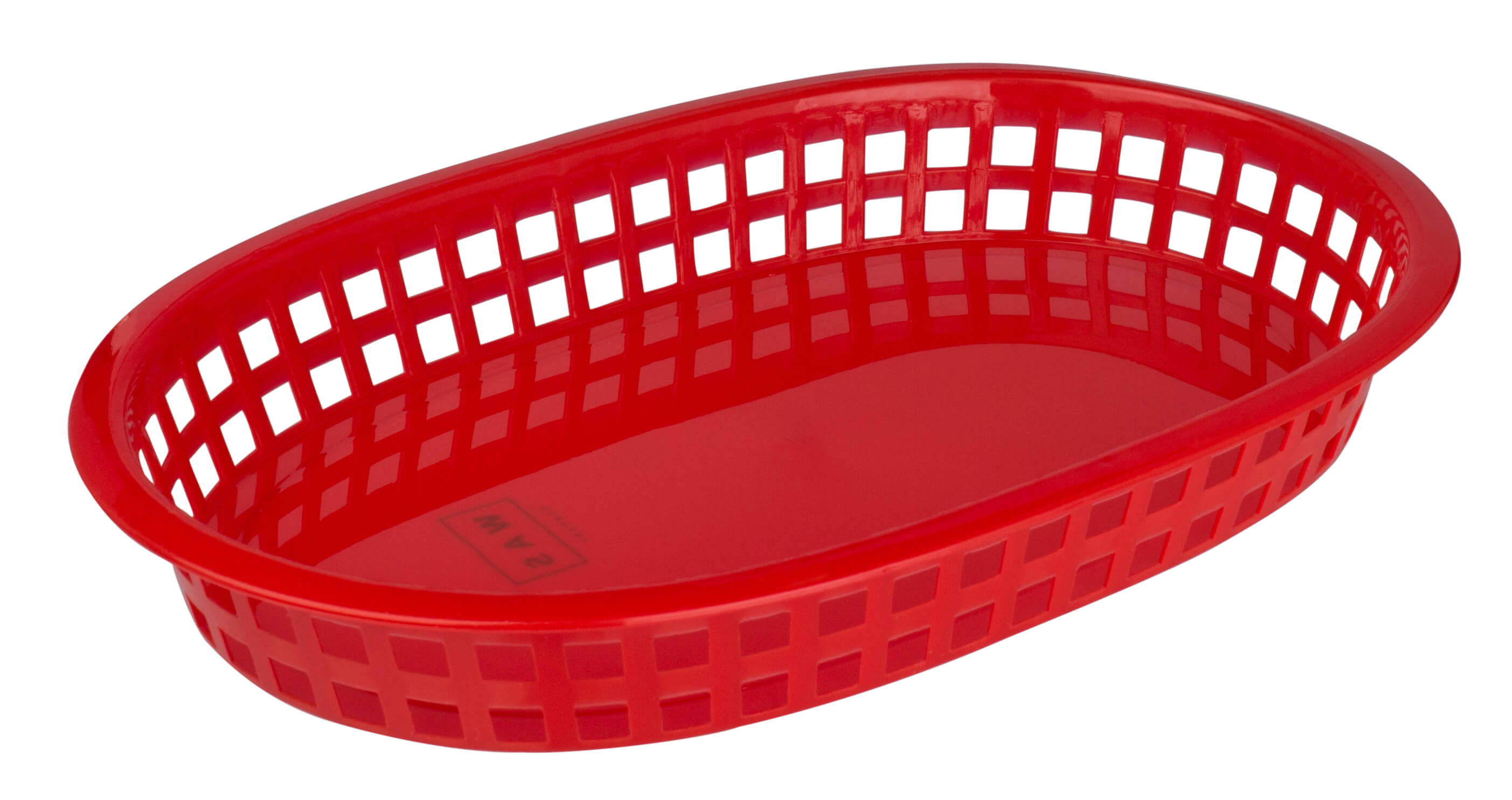 Table top basket red, PE - 27x17,5x3,5cm