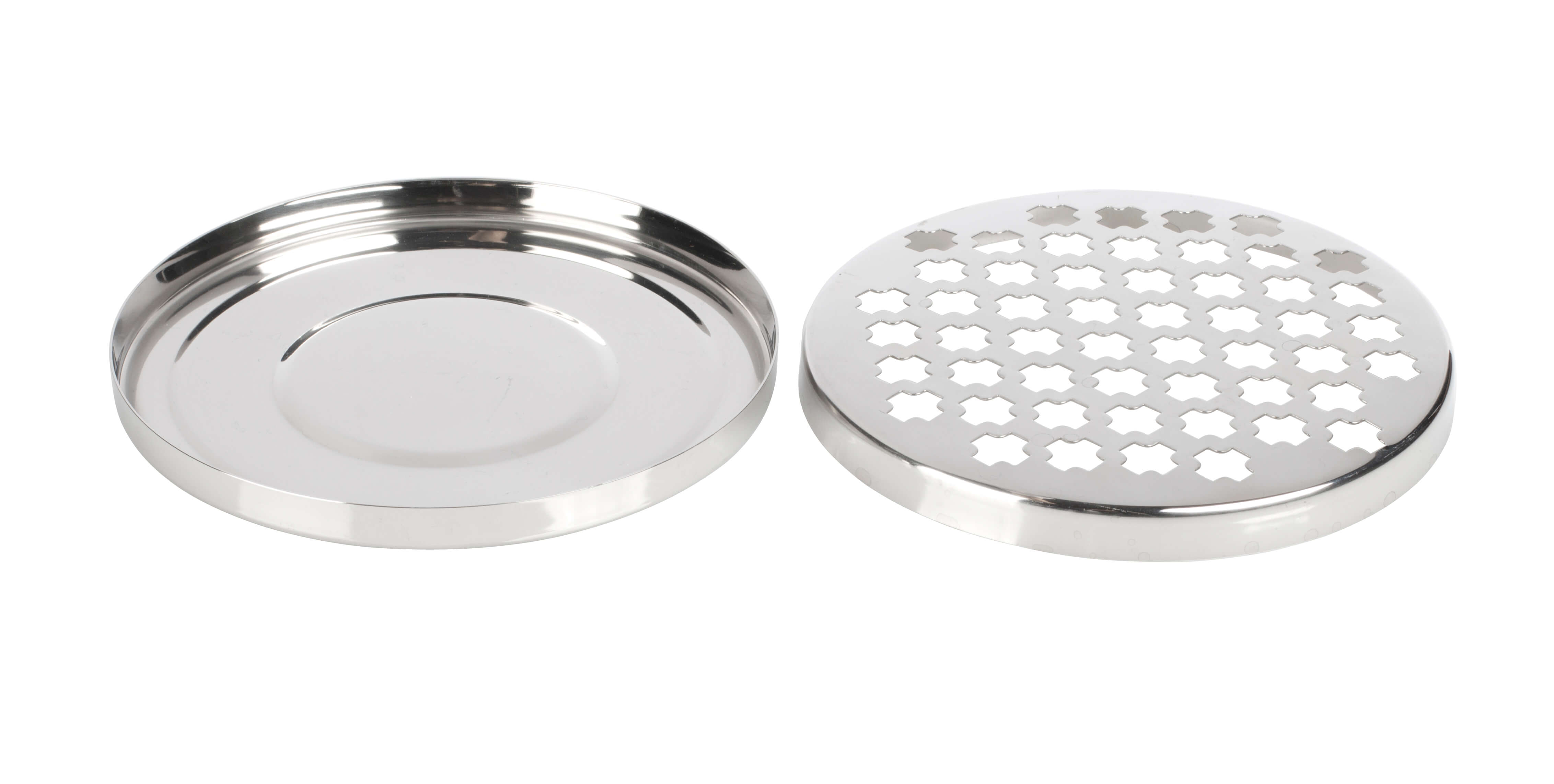 Drip Tray, round, cross pattern - stainless steel