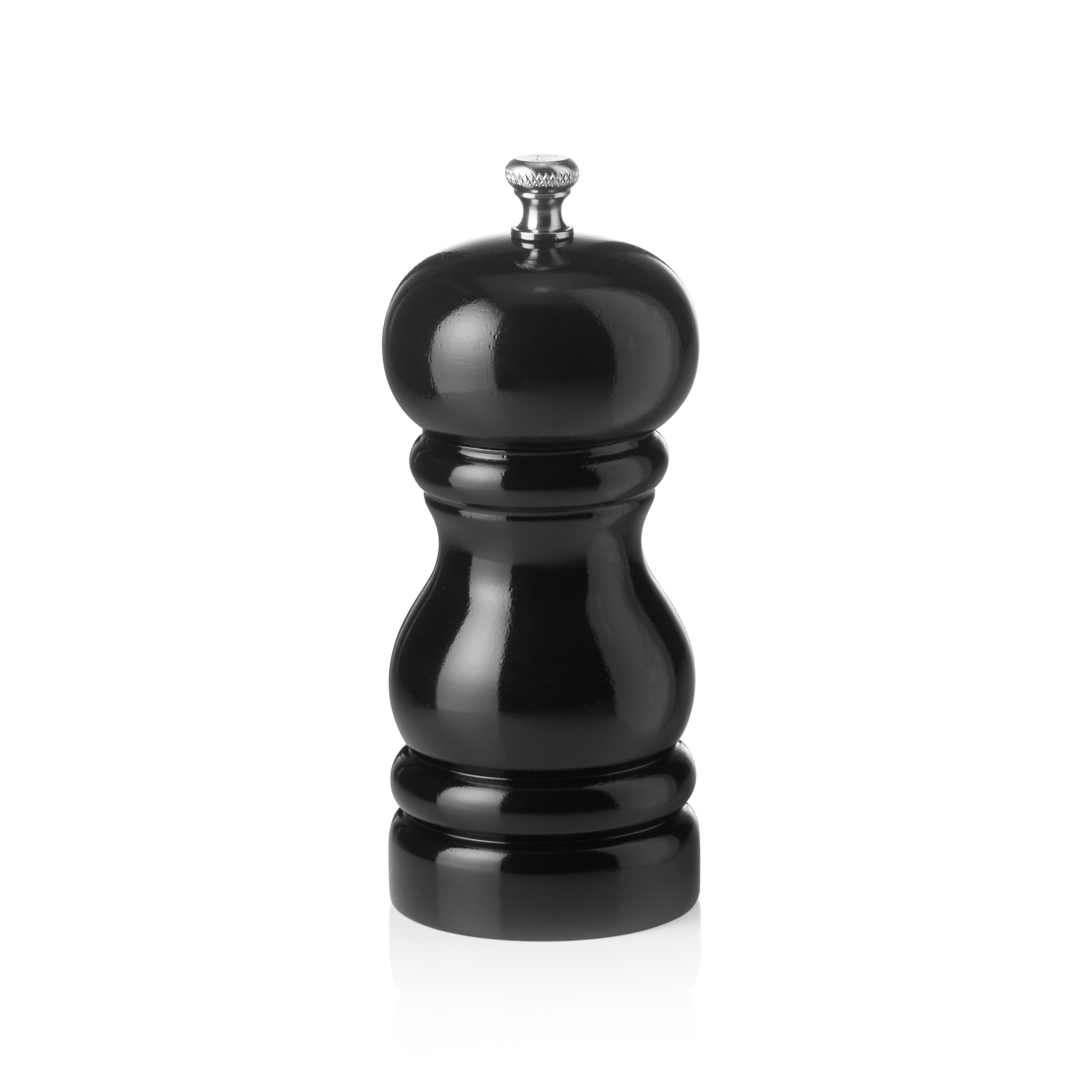 Pepper mill, rubber tree wood black - 11cm