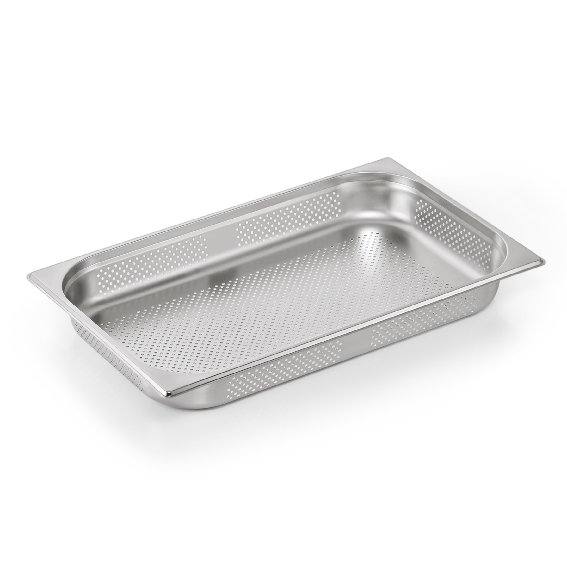 GN 1/1 container, side & bottom perforated, CNS, GN ESSENTIALS - 6,5cm (6 pcs.)