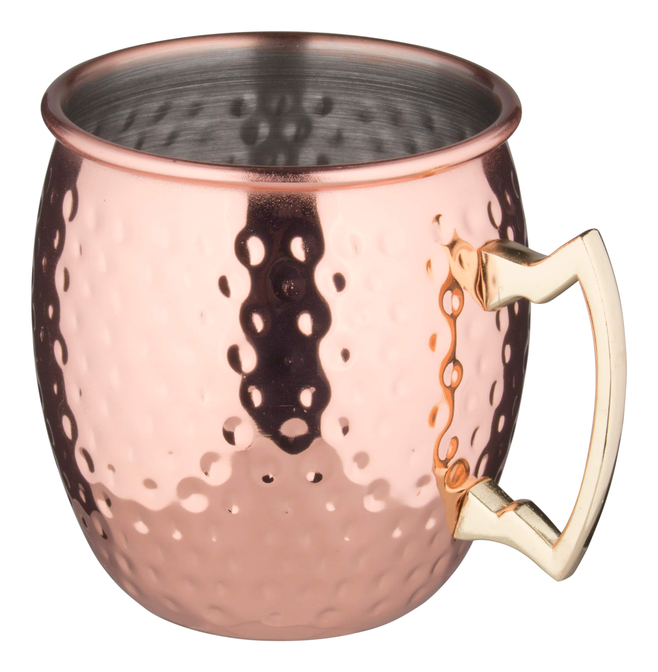 Stainless steel mug Moscow Mule, copper colored, hammered - 550ml