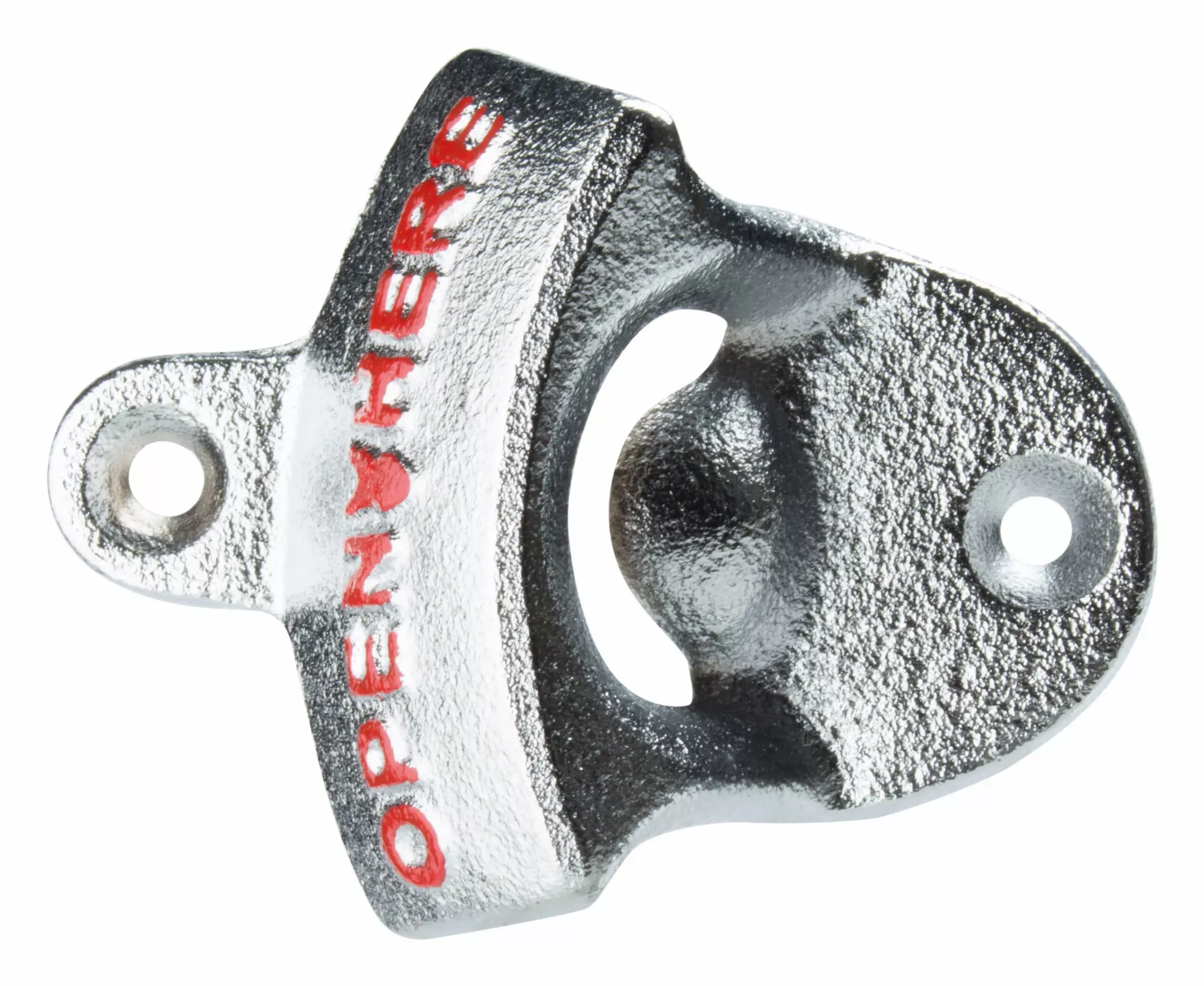 Bottle opener "Open here", wall mounted Bottle opener "Open here", wall mounted