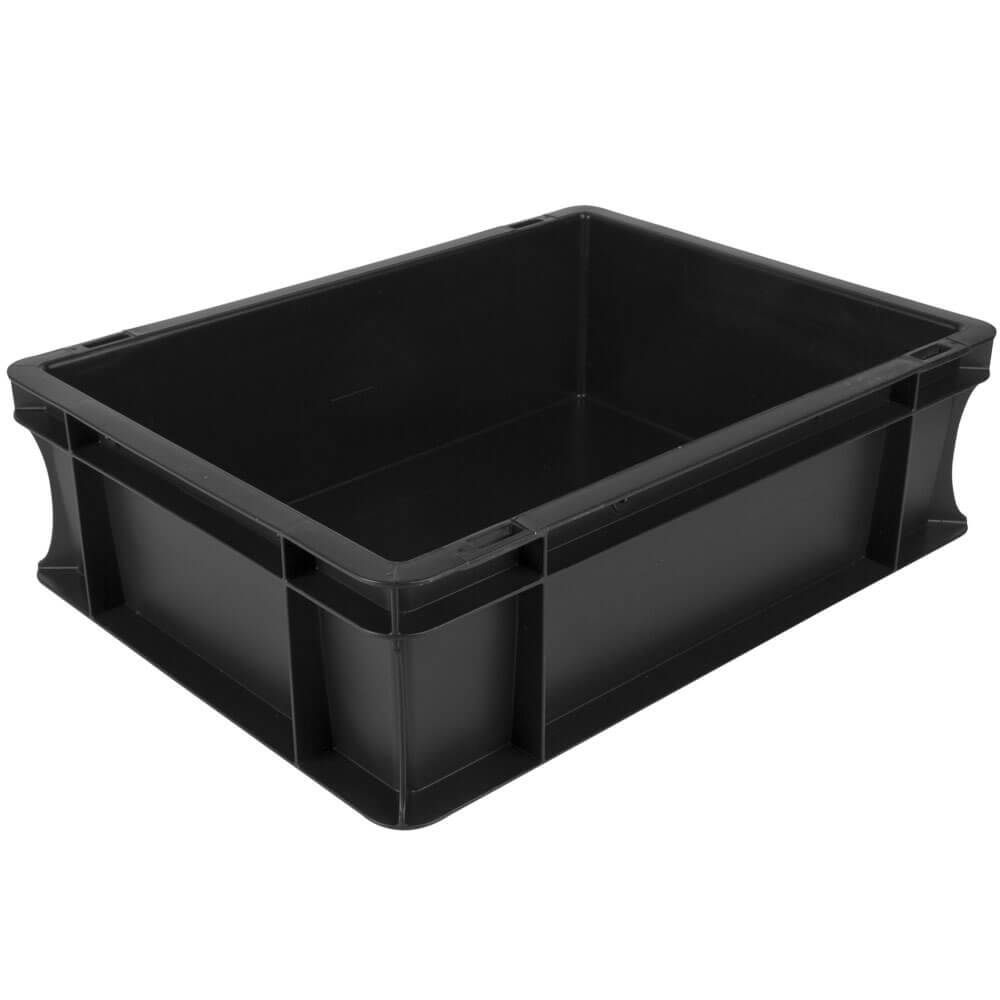 Transport box Euronorm black - 40x30x12cm