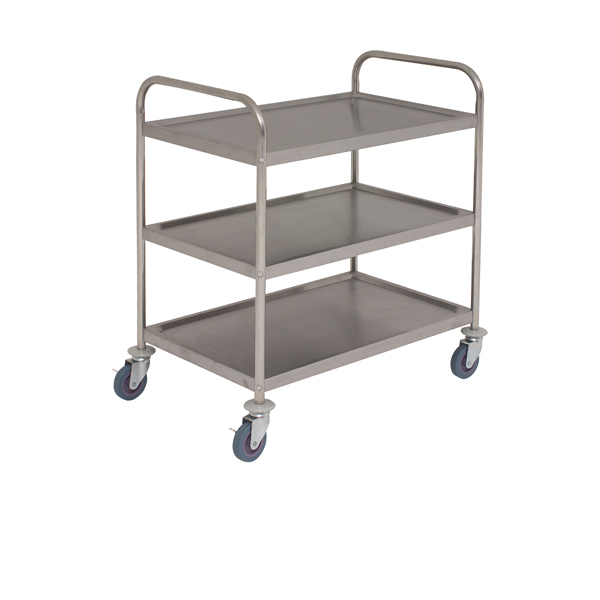 Serving trolley with 3 shelves - stainless steel (85,5x53,5x93,3cm)