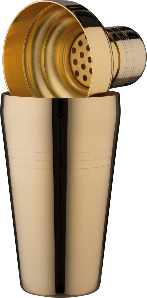 3 piece cocktail shaker Yukiwa Baron, golden - 410ml