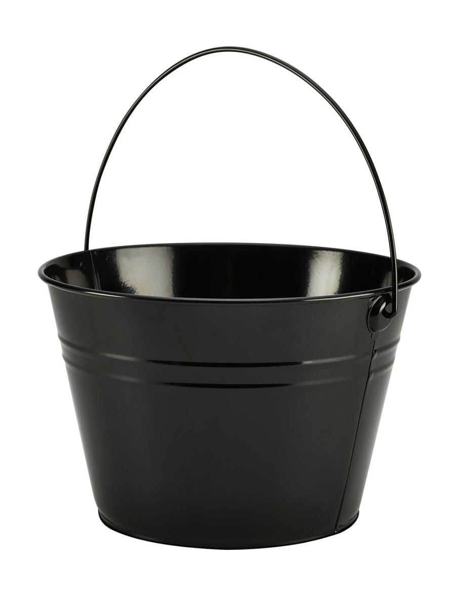 Bucket, black - stainless steel (6L)