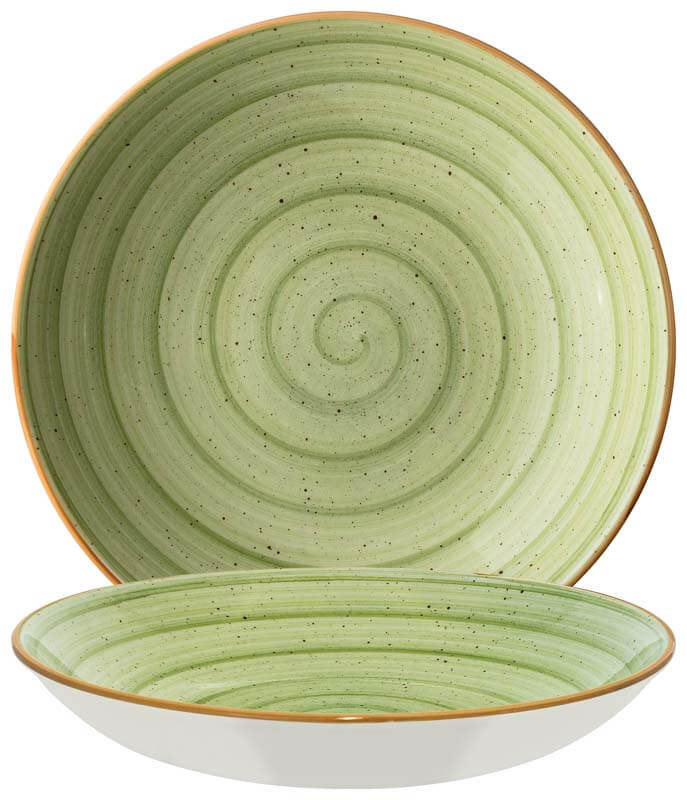 Bonna Aura Therapy Bloom Deep plate 23cm green - 6 pcs. Bonna Aura Therapy Bloom Deep plate 23cm green - 6 pcs.