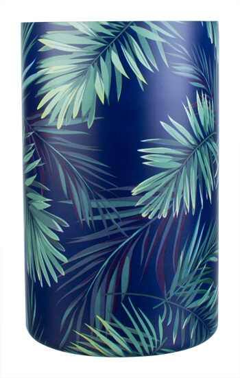 Thermo bottle cooler - tropical leaves