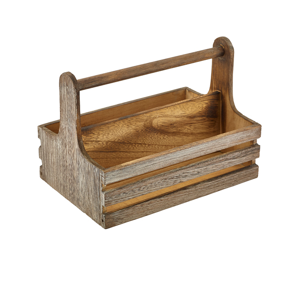 Rustic wooden table caddy - 24,5x16,5x18cm Rustic wooden table caddy - 24,5x16,5x18cm