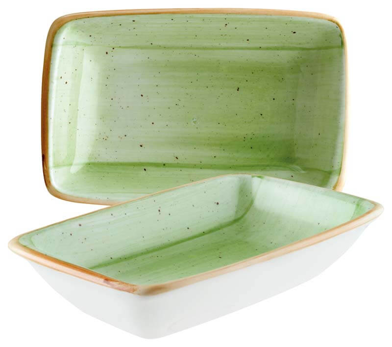 Bonna Aura Therapy Moove Rectangular dish 16x9cm green - 12 pcs. Bonna Aura Therapy Moove Rectangular dish 16x9cm green - 12 pcs.