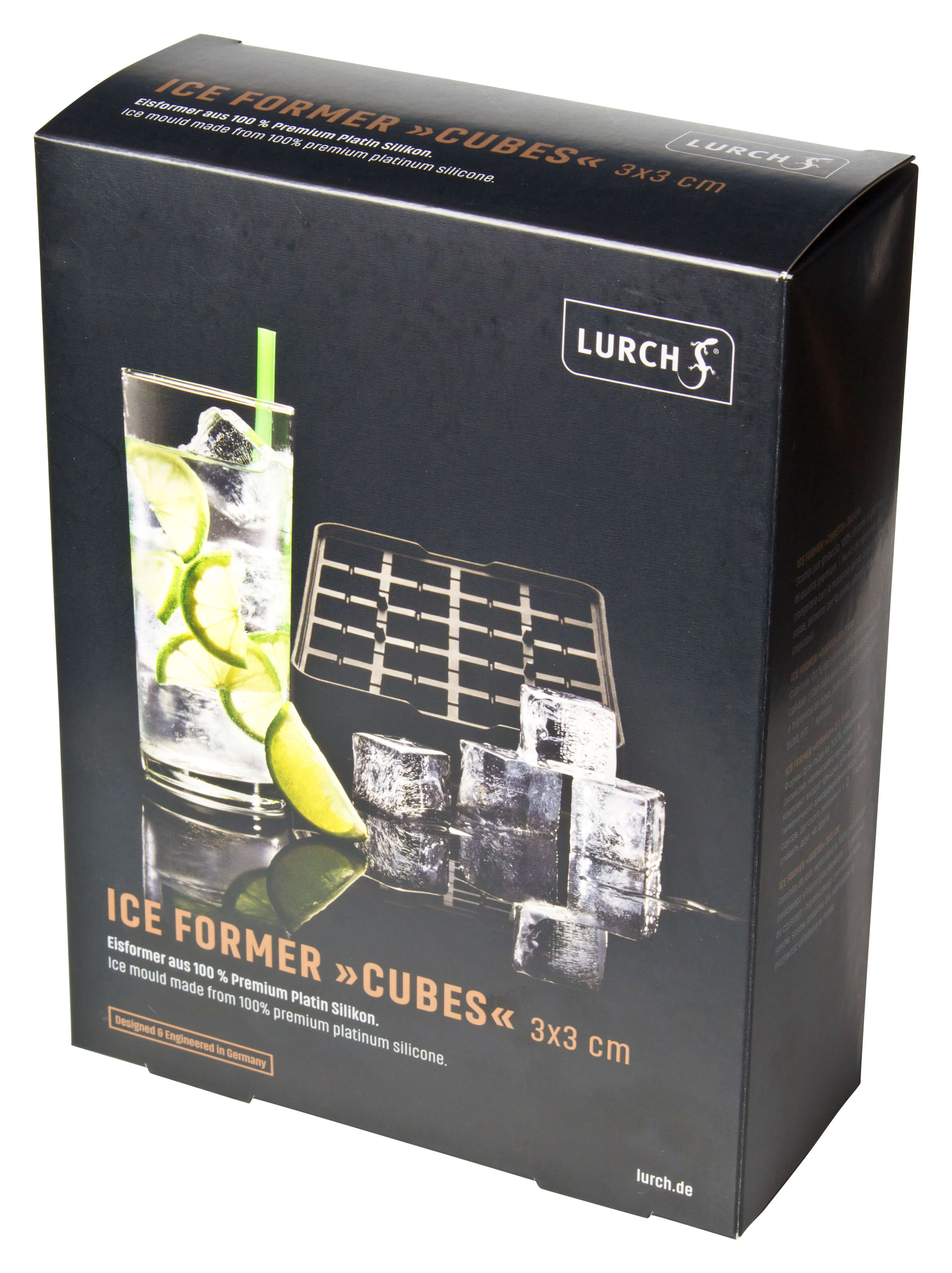 Ice former Cubes, platinum silicone, Lurch - 3cm