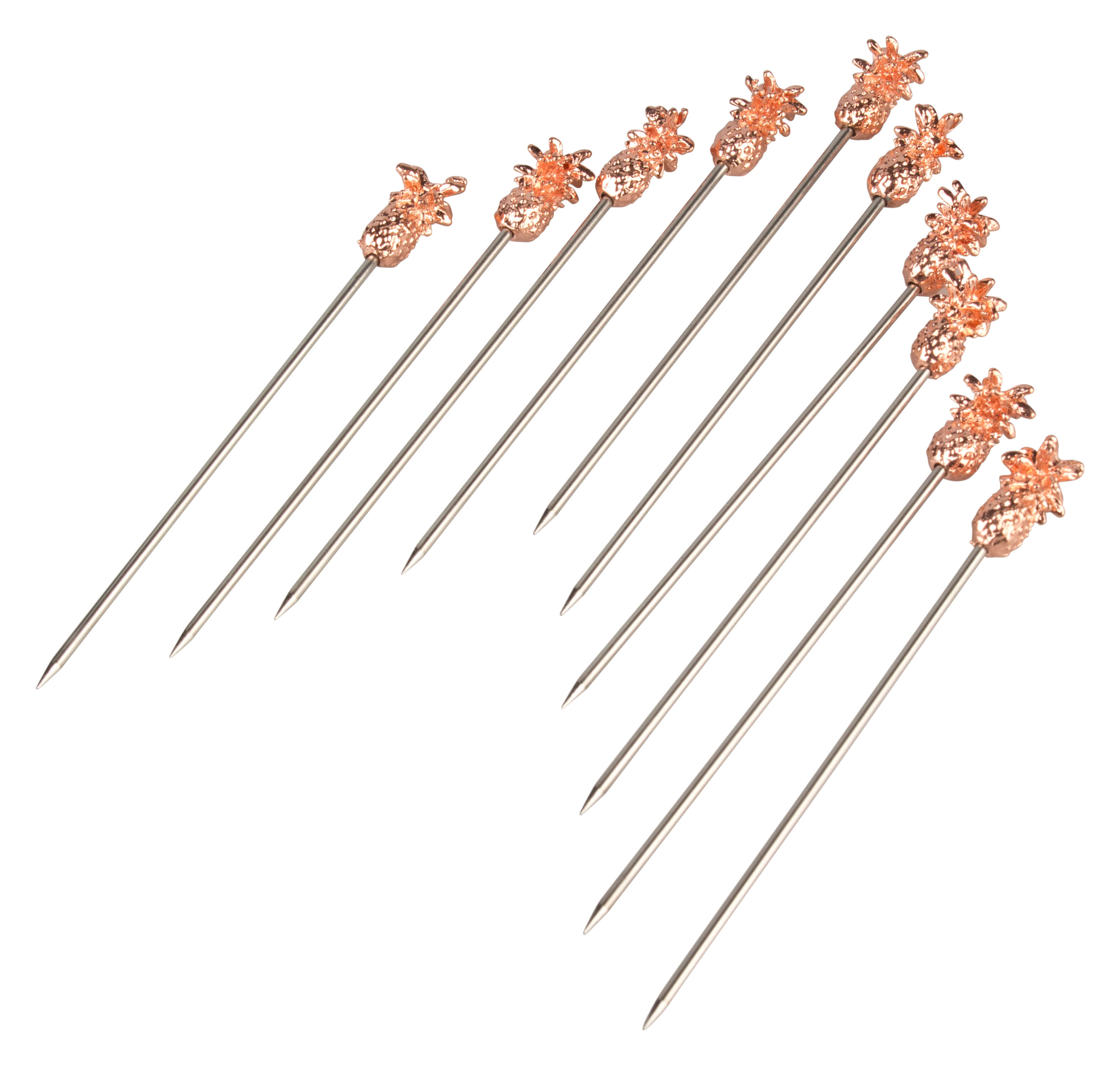 Cocktail skewer, metal - pineapple copper-plated (10 pcs.)