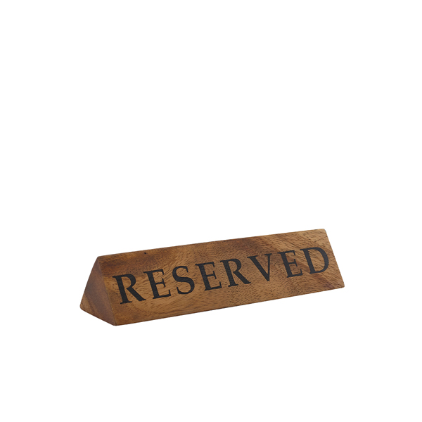 Reserved Sign, Acacia Wood - 15x4x3cm
