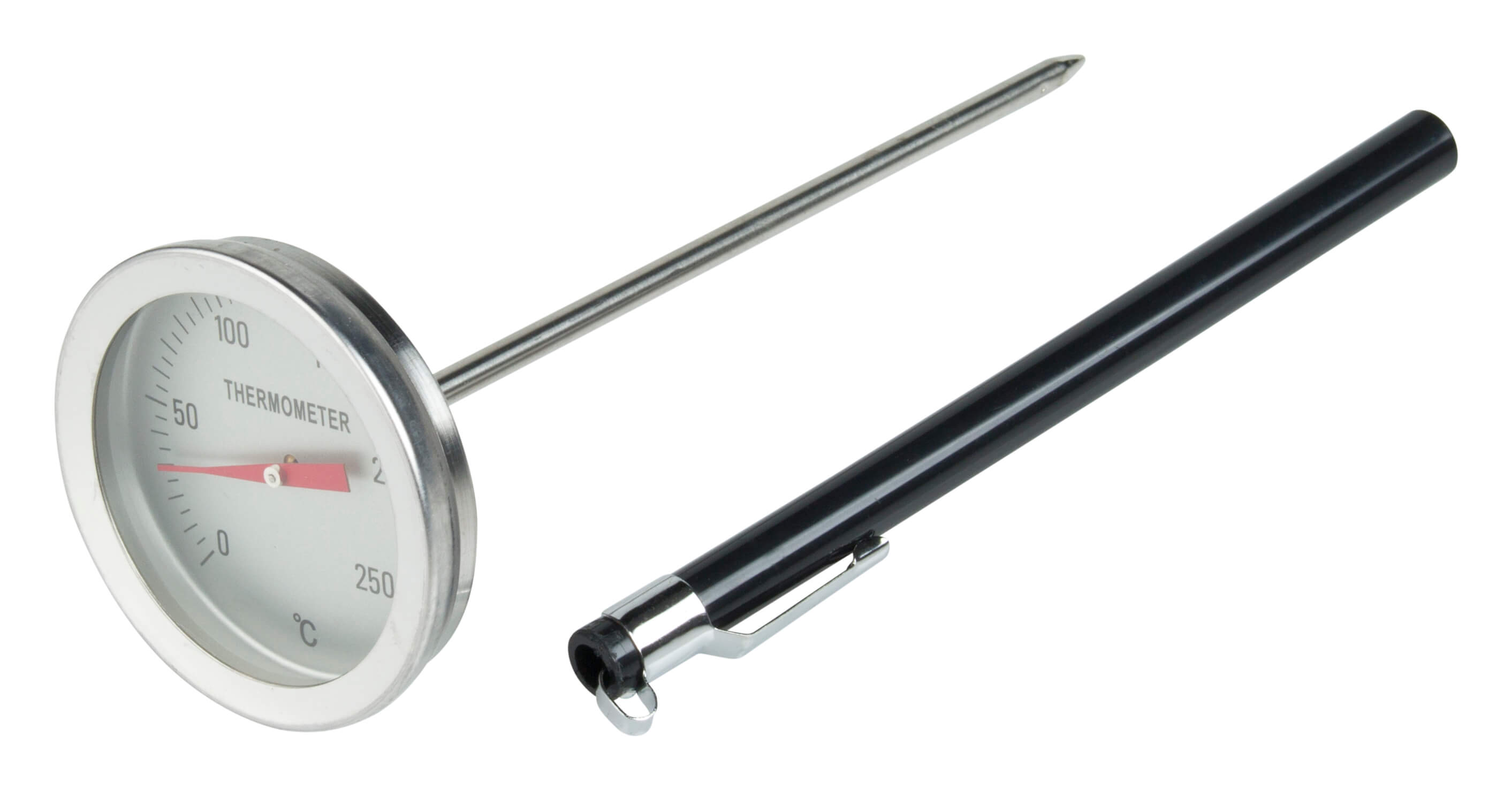thumbnail image 2 of TPT 3-Inch Face Thermometer With 4" Stem - 0-250°F/C - 1/2" NPT Back Connection For Brewing Kegs & Kettles 2 of 2