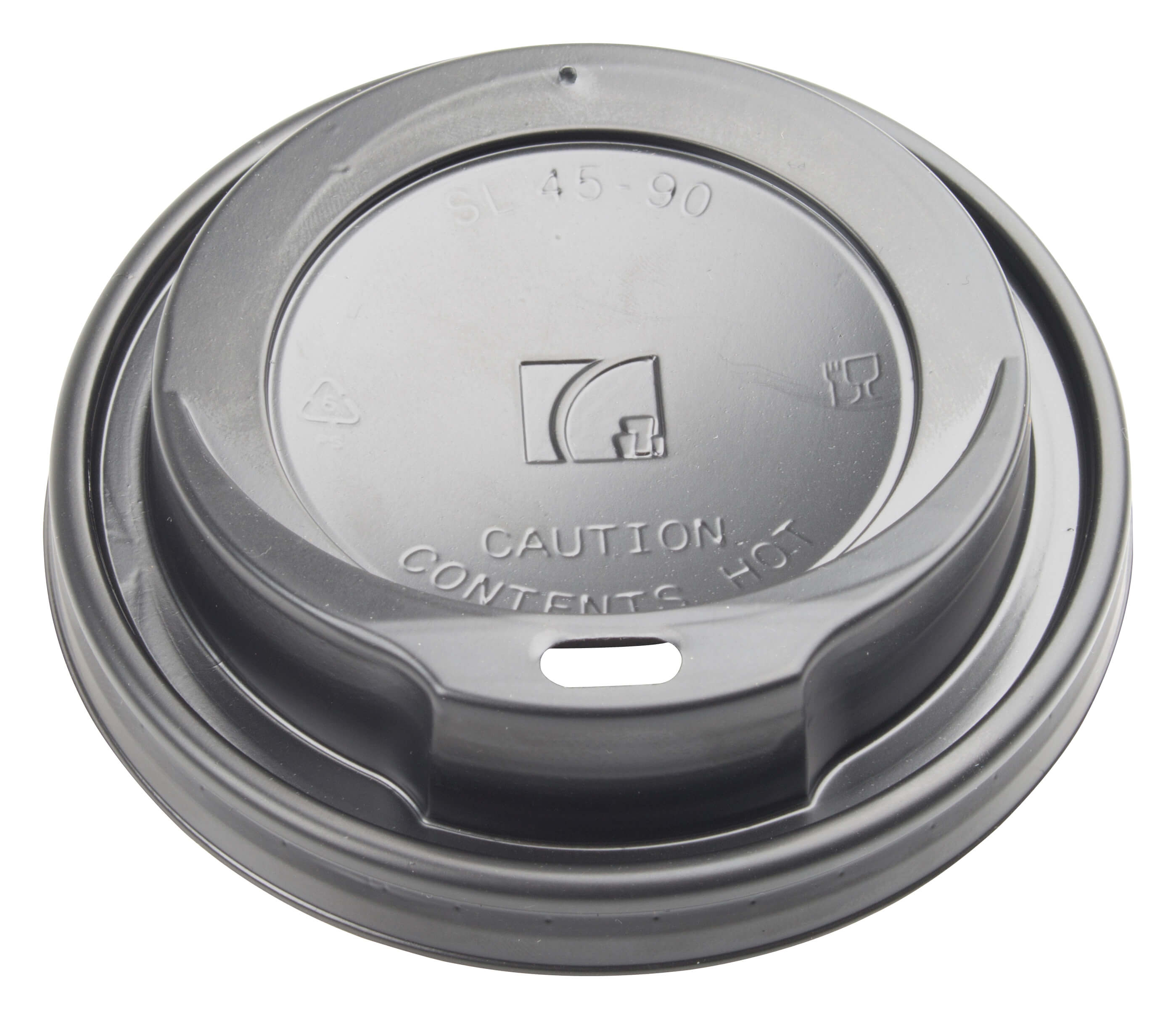 0,3l + 0,4l Coffee cup lid black, Eco - 100 pcs.